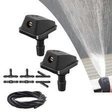 Kit de juntas de manguera de boquilla de rociador de ventilador limpiaparabrisas delantero para automóvil de 2 piezas