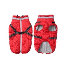 Dog Coat with Harness Dog Winter Coat Water Resistant Fleece Padded... Fast Ship