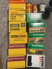 14 Vntg 35mm Film New old Stock Kodachrome Kodak Plus-x Pan Fijicolor Kodalith