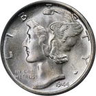 1944-S Mercury Dime BU+ Great Eye Appeal Fantastic Luster Nice Strike