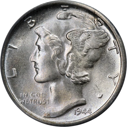 1944-S Mercury Dime BU+ Great Eye Appeal Fantastic Luster Nice Strike