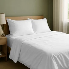 Queen Sheet Set - Natural 100 Cotton Sheets Queen Size Bed Set with Deep