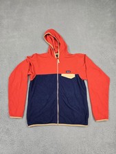 Patagonia Fleece Jacket Youth XXL 16-18 Orange Navy Full Zip Hoodie STY 65465