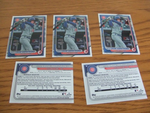 2024 Bowman #85 Pete Crow-Armstrong Rookie Cards x 5 CUBS - Picture 2 of 2