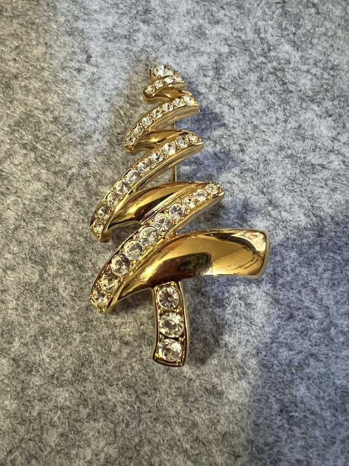 Broche de pedrería de árbol de Navidad abstracto Monet de colección Foto 2 de 4