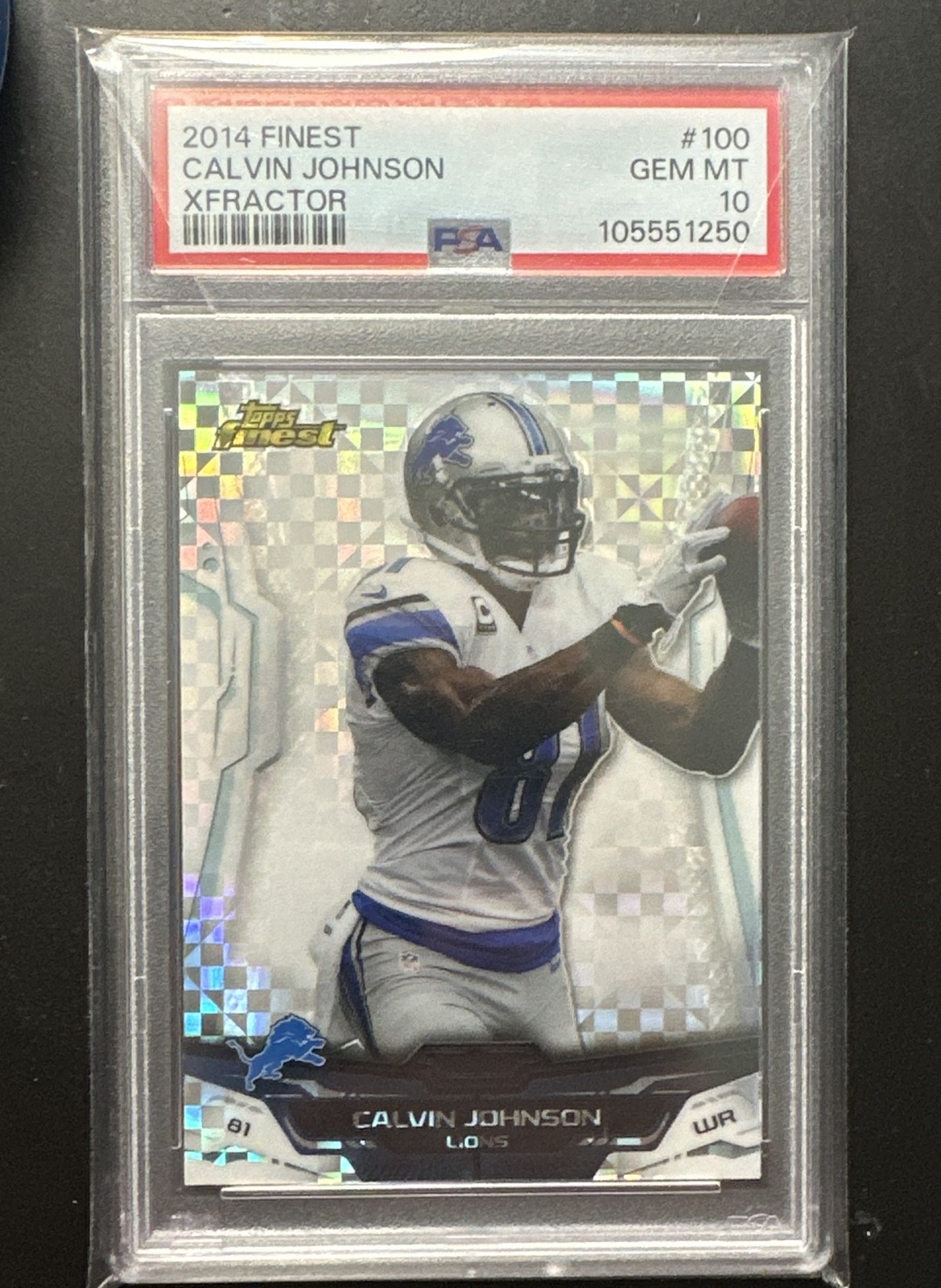2014 Topps Finest - Calvin Johnson #100 X-Fractor PSA 10