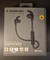 Goodmans Wireless Athletic Earphones Secure Action Fit With Mic Black New In Box