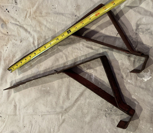 Qual-Craft Steel Fixed Roof Bracket Set of 2 Red Paint Missing No Label Redo