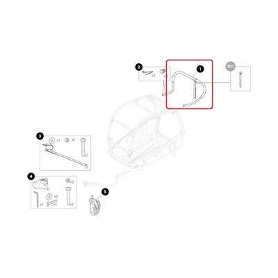 Thule Handle Stroller Schiebegriff Griff für Bexey L Stroller Kit