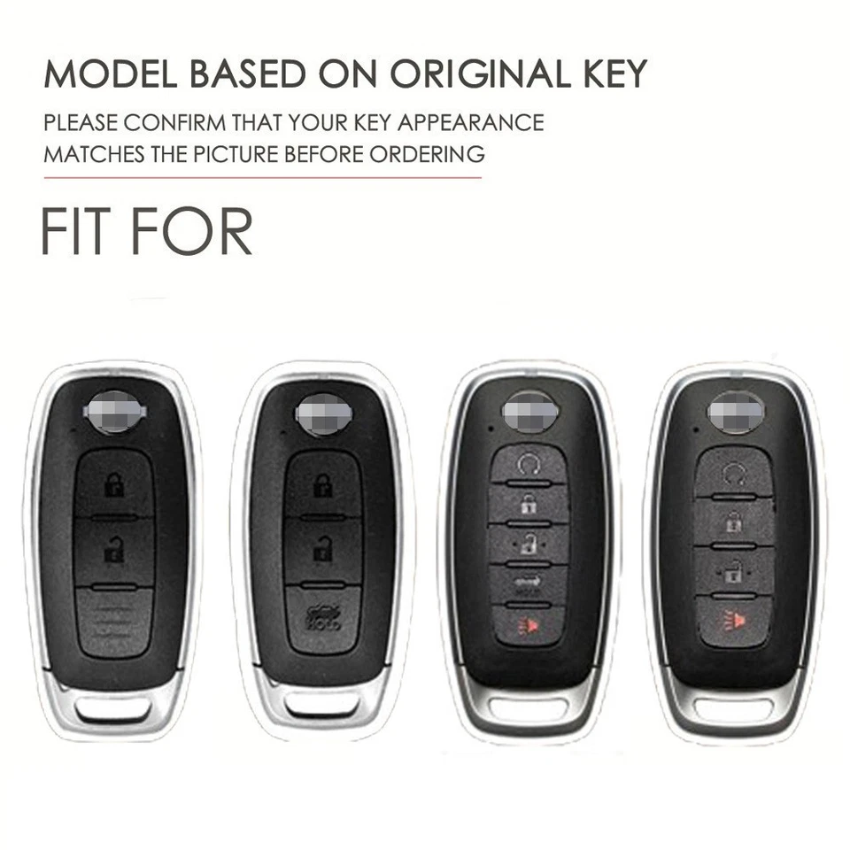 Genuine Leather Remote Car Key Case Cover Keychain For Nissan Pathfinder Rogue - Image 2 of 4