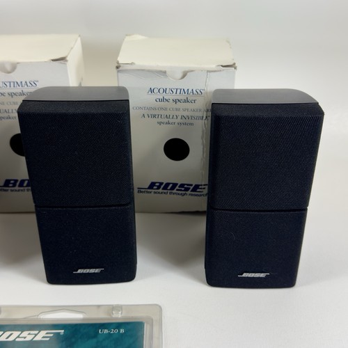5 (Five) Bose Double Cube Speakers Lifestyle Acoustimass Black + 3 Mounting Kits - Picture 10 of 13
