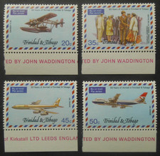 Trynidad i Tobago 1977, Mi.351-354, lotnictwo, samolot, **niestemplowane