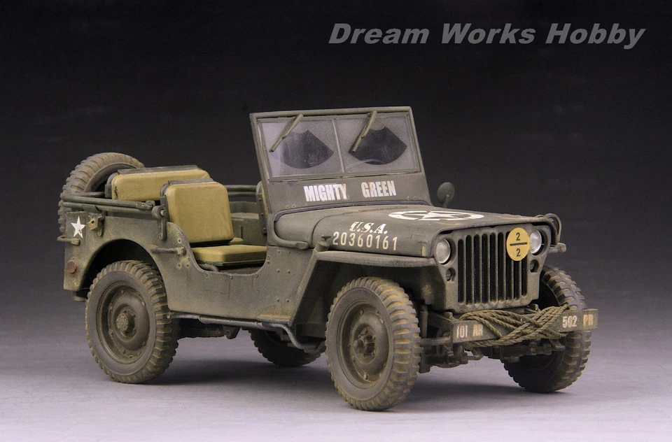 Award Winner Re-Built Large 1/18 Diecast Jeep Willys 502PIR.101 Airborne D-Day - Image 2 of 4