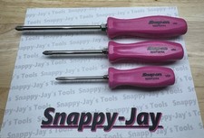 Snap-on Tools New Rare Electric Pink 3pc Hard Grip Phillips Head Screwdriver Set