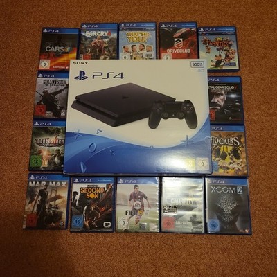Sony PlayStation 4 Slim 500GB PS4 Konsole Schwarz mit Controller 14 Spiele Top