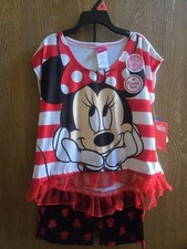 NWT Size 6 Disney Minnie Mouse 3 pc capri pajama set 2014