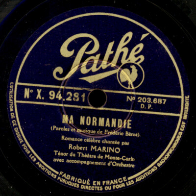ROBERT MARINO -Chanson- Ma Normandie / Le petit toit qui.. Schellackplatte S6198