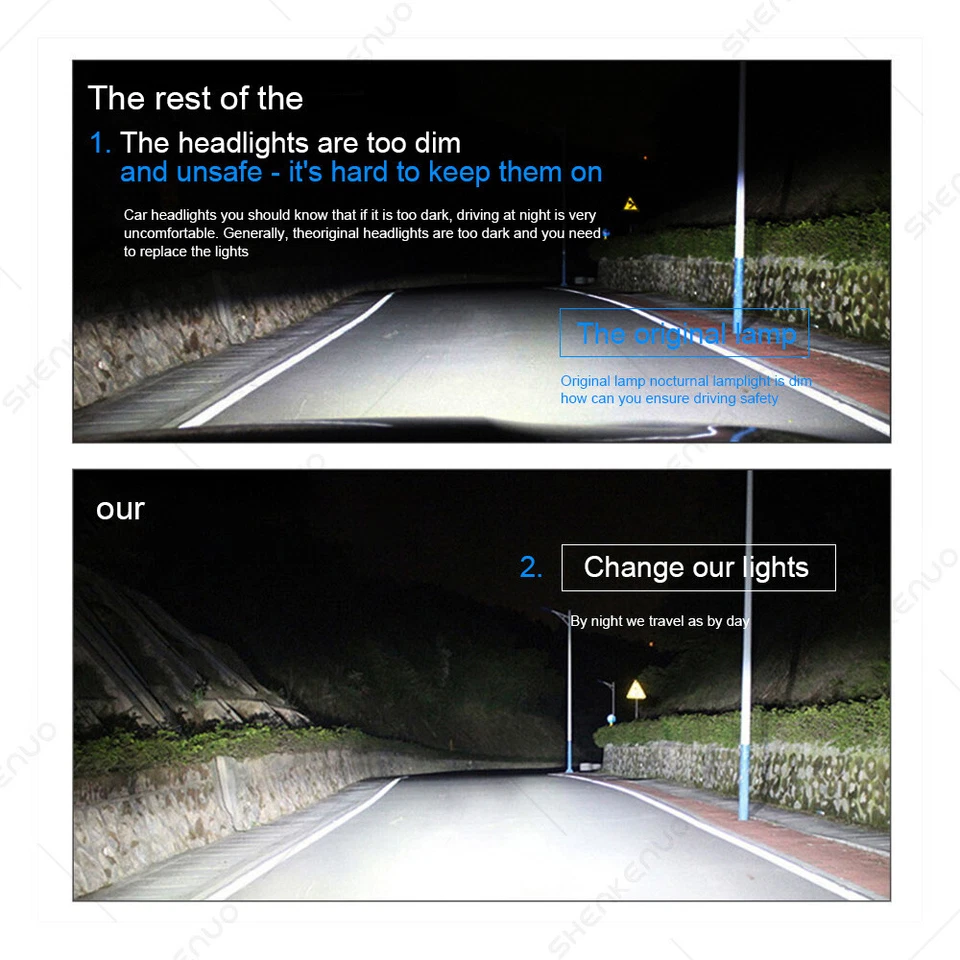 For Chevrolet S10 1994-2004 4X 6000K COB High Low Beam LED Headlight Bulbs Combo - Image 3 of 4