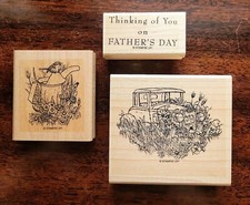Stampin Up Thoughts of Father Fathers Day 3 Stamp Set Floral Truck Retired