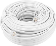 BNIB  Insignia - 100 Ft. Landline Phone Cord  NS-TPLC1002  White  NEW