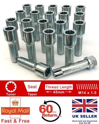 20 x Tunerschrauben M14 x 1,5, verlängert 45mm für Aftermarket Alufelgen. Sitzbank