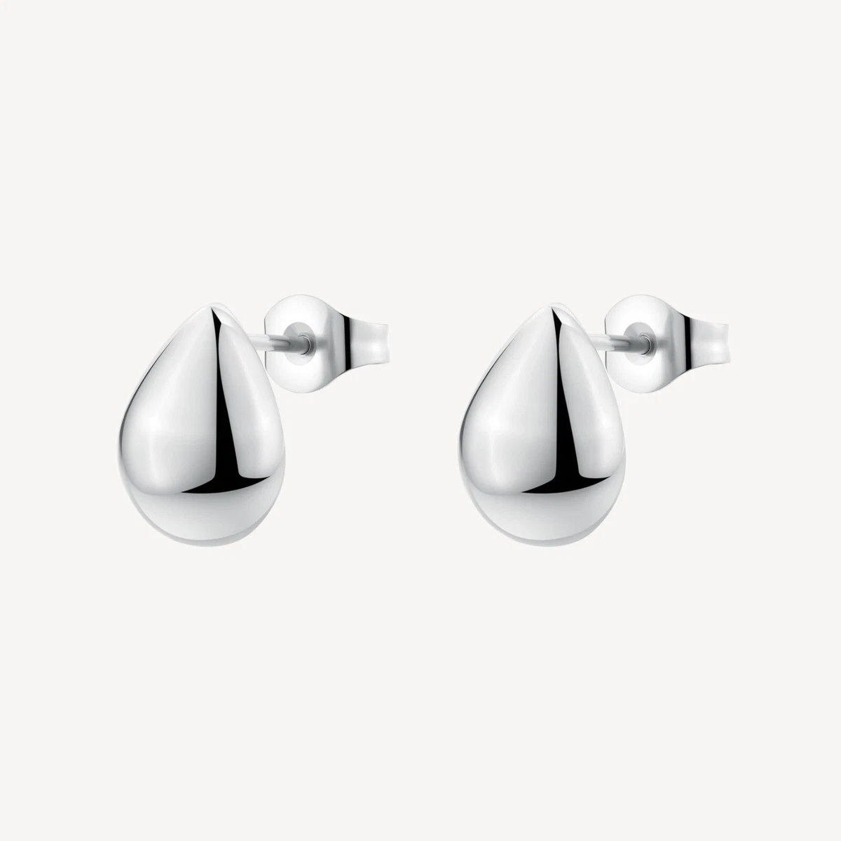 Orecchini A Bottone In Argento 925 Con Goccia Di Pietra Preziosa SAMA, Design Minimalista 7x5 Mm, Gioielli Eleganti Per Donna, Ipoallergenici