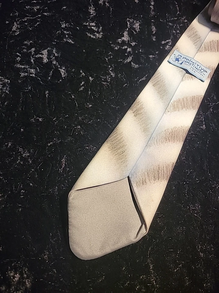 Corbata de Colección Primitive Instincts Mapache Para Hombre Beige Marrón Animal Novedad Foto 3 de 4