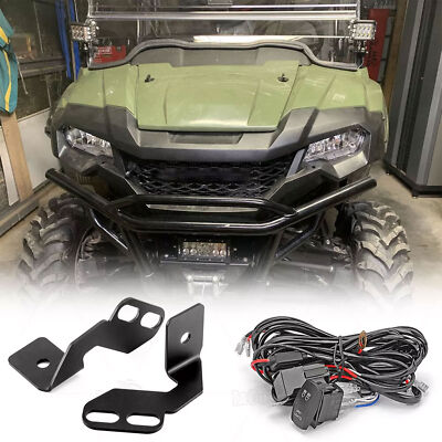 Windshied Side A-Pillar LED Lights Mount Wire Kit For Honda Pioneer 500/700/1000