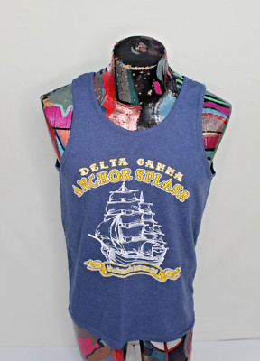 Delta Gamma Anchor Splash 2015 Adult Tank Top Size Medium Blue