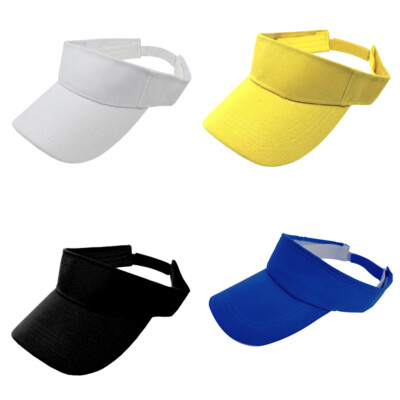US 4 Pack Unisex Sport Sun Visor Adjustable Cap Hat Golf Tennis Outdoor Solid