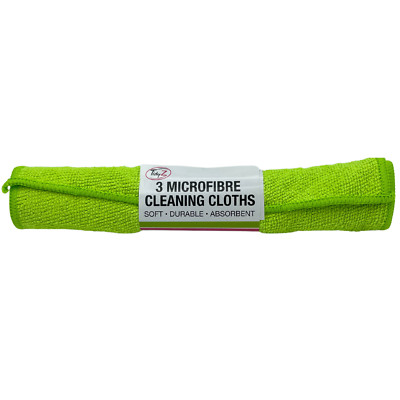 3 Mikrofaser Reinigungstücher weich, langlebig & saugfähig - blau/grün/rosa 