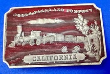 California Wells Fargo  Co Train Steam Engine Locomotive Plastic Belt Buckle