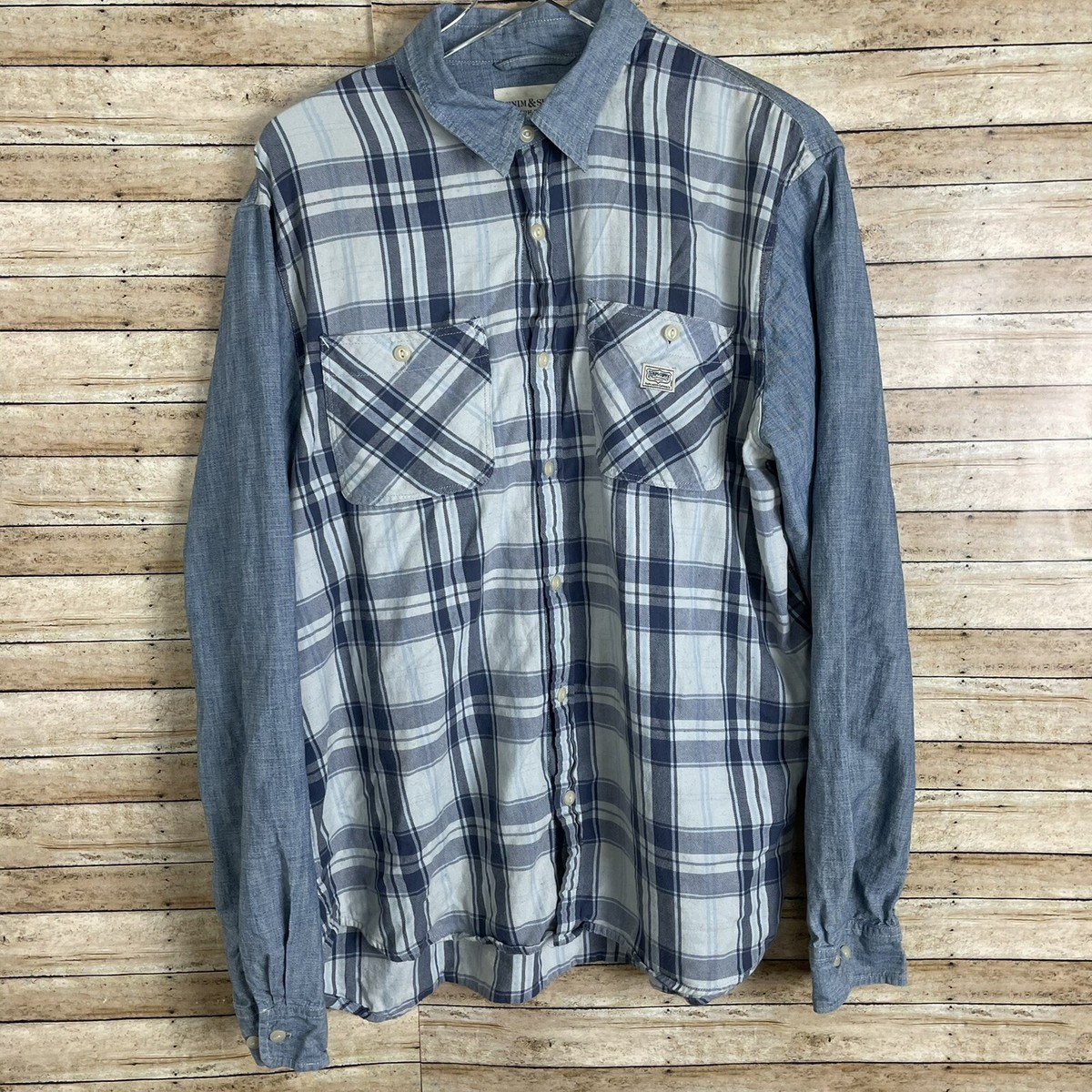 Ralph Lauren Blue Plaid Western Shirt Mens XXL Denim Supply Ralph Lauren  Blue Plaid Button Up Western