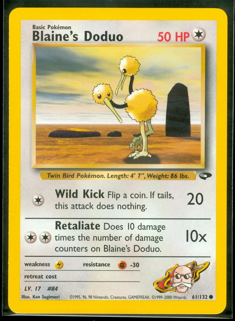 Pokemon BLAINE'S DODUO 61/132 Gym Challenge - - NEAR MINT