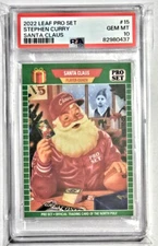 PSA10! POP 8!  2022 Leaf Pro Set Stephen Curry Santa Claus #1989-15! /260! WOW!!