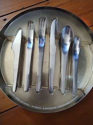 Arne Jacobsen by A. Michelsen Danish Mid-Century Flatware Set for 48 Pieces