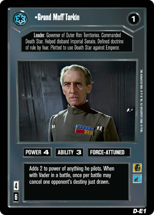 Star Wars CCG Limited Premiere BB M/NM Grand Moff Tarkin