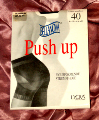 PUSH - UP Damen-Strumpfhosen 40 DEN schwarz figurformend Bellanova 42/44
