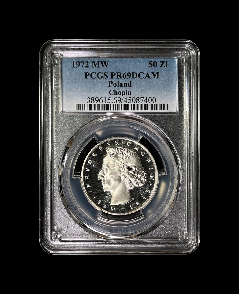 POLAND. 1972, 50 Zlotych, Silver - PCGS PR69 - Top Pop 🥇 Fryderik Chopin - Image 2 of 4