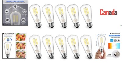 Unmatched Retro LED Edison Bulbs - Dimmable, Energy Saving, Stylish - 10 Pack