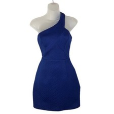 Lumier by Bariano Cobalt Blue Textured One Shoulder Mini Dress XS