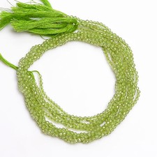 2 mm Natural Peridot Faceted Round Rondelle Beads For Jewelry 33 cm Strand EB-52