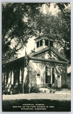 Vintage Postcard Historic Museum First Church in 1858 Stoughton Wisconsin