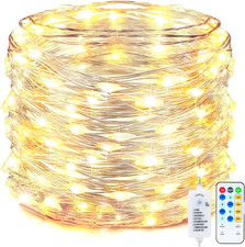 USB Fairy String Lights with Remote and Adapter, 66 Feet 200 Led Warm White