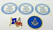 Five Masonic Symbol Stickers Decals Die Cut For Car Window Bumper Home