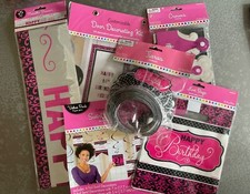 Princess queen pink black party supplies kit box birthday tiara crown sign