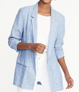 navy linen blazer
