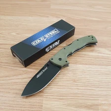 Cold Steel 4-Max Scout Folding Knife 4" AUS-10A Steel Blade Green Griv-Ex Handle