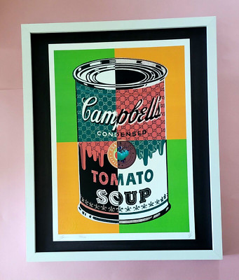 Death NYC Large Framed 16x20in Pop Art Certified CAMPBELL'S SOUP WARHOL GUCCI #4