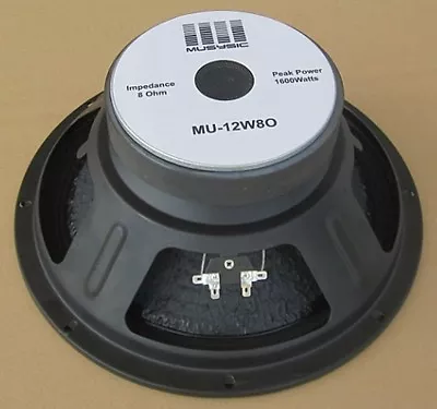 MUSYSIC 1600Watts Raw Replacement 12" SubWoofer Speaker 8Ohms Passive/active Speakers DJ